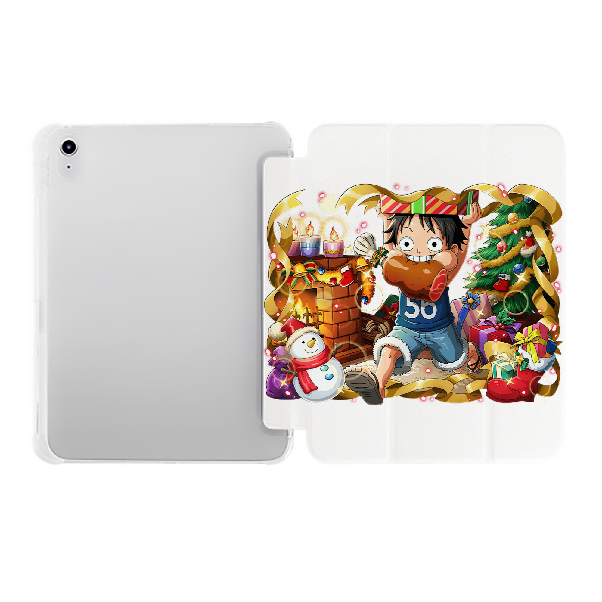 （画像用） ワンピース モンキー・D・ルフィ ONE PIECE Monkey D. Luffy IPad ケース ペン収納付き 三つ折りスタンド PUレザー×シリコン 対応機種9.5/10.5/10.9インチ